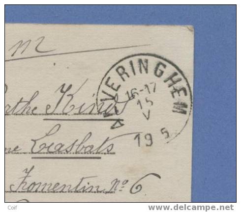 Kaart Met Cirkelstempel ALVERINGHEM Op 15/5/1915 - Niet-bezet Gebied