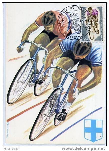 VELO / CHAMPIONNATS DU MONDE 1972 / MARSEILLE / CARTE MAXIMUM - Vélo
