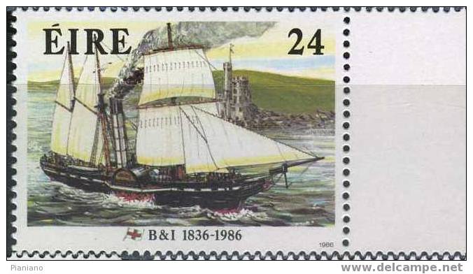 PIA - IRL - 1986 - 150° De La Compagnie Maritime "B&I"    - (Yv 602-03) - Nuevos