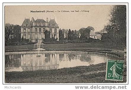 CPA 51 MONTMIRAIL - Le Chateau, Vue Sud - L Etang - Montmirail