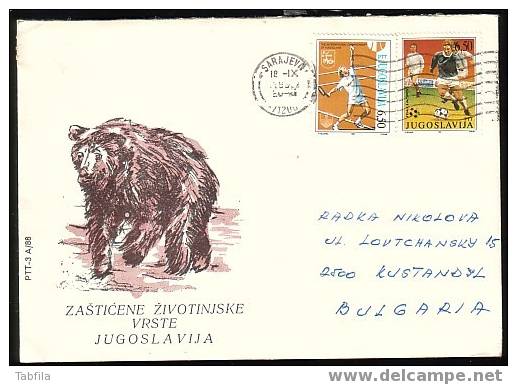JUGOSLAVIE - 1988 - Ours - Animals Protege - P.cov.travel - Ours