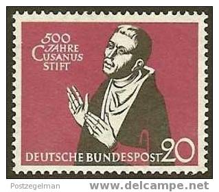 GERMANY 1958 Mint Hinged Stamp(s) Nicolas De Cusa 301 #1445 - Unused Stamps