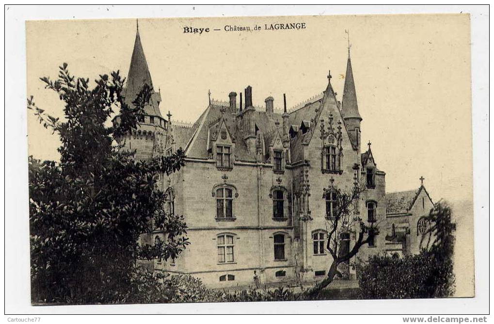 J16 - BLAYE - Château De LAGRANGE (1912 - Belle Oblitération Ambulant) - Blaye