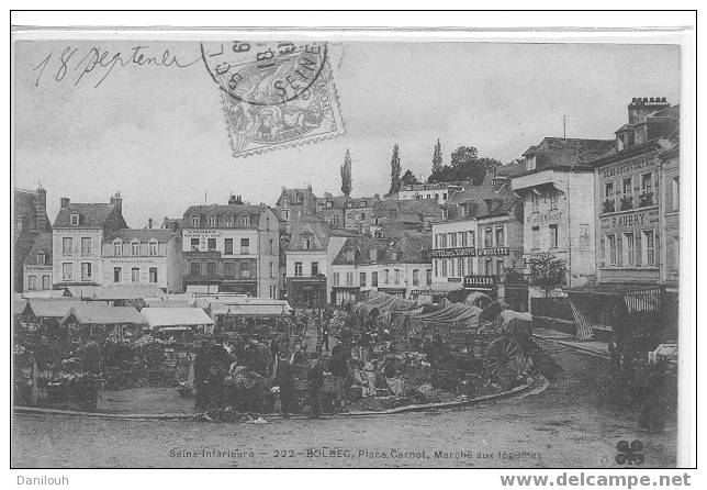 76 // SEINE MARITIME / BOLBEC / Place Carnot, Marché Aux Légumes N° 222 / MTIL / ANIMEE / Tampon Boulvin Au Verso - Bolbec