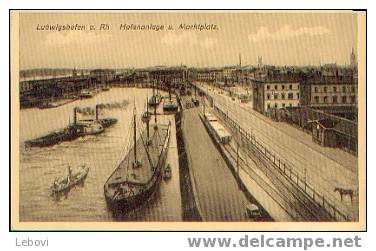 ALLEMAGNE LUDWIGSHAfEN A. RHEIN "Hafenanlage U. Marktplatz" Rheinischer Kunst- U. Postkarten- Verlag "Hepp" Mannheim - Ludwigshafen