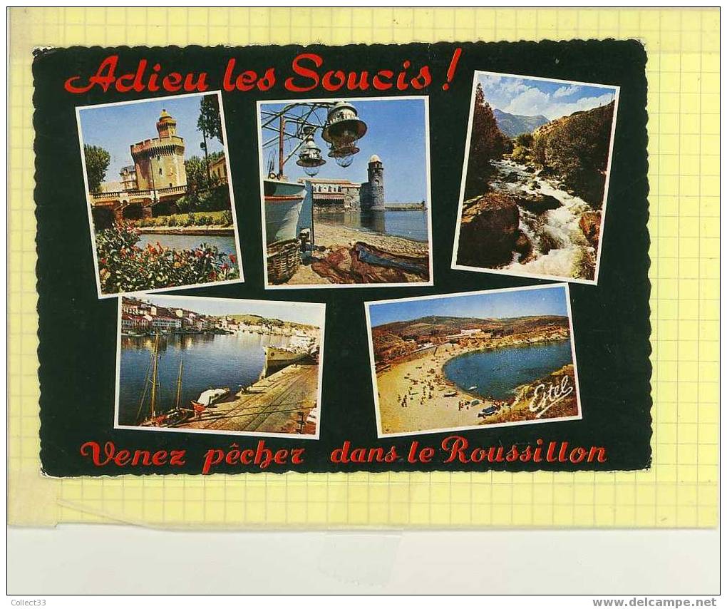 Venez Pêcher Dans Le Roussillon - 5 Vues - CPM 1990 - Ed Estel N° 537 - Languedoc-Roussillon