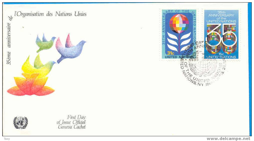 FDC Nations-Unies Y&T 314/15 - Otros & Sin Clasificación