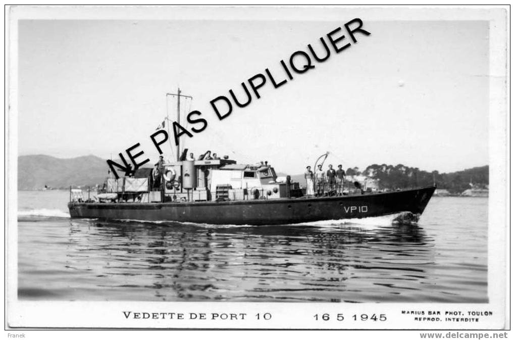 3291 Vedette "VP 10" (16-05-1945) -  Marine Nationale - Photo Marius Bar - Guerra