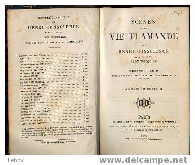 "Scènes De La Vie Flamande" CONSCIENCE, H. Ed. Michel Lévy Paris 1867 - Belgian Authors