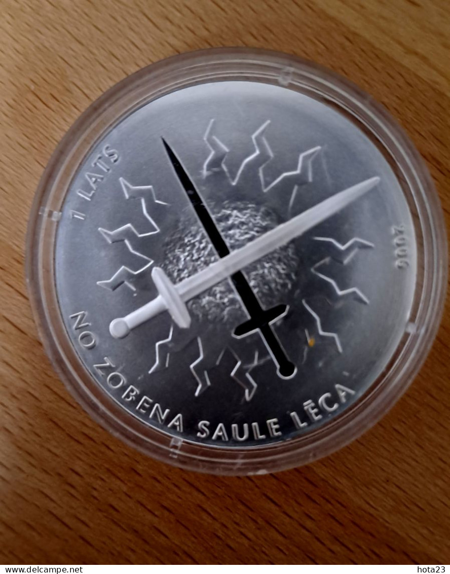 Latvia , Lettland , Lettonia  - SABER ;  Fight For Freedom ;MAP OF LATVIA -2006 Silver-proof - Lettonie