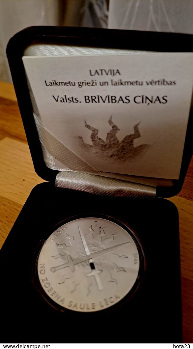 Latvia , Lettland , Lettonia  - SABER ;  Fight For Freedom ;MAP OF LATVIA -2006 Silver-proof - Lettonie