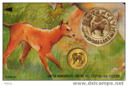 SINGAPORE $2 ZODIAC  YEAR OF DOG MONEY COIN  COINS  ANIMAL   MINT CODE:1SUNM COMPANY COMPLIMENTARY - Singapore