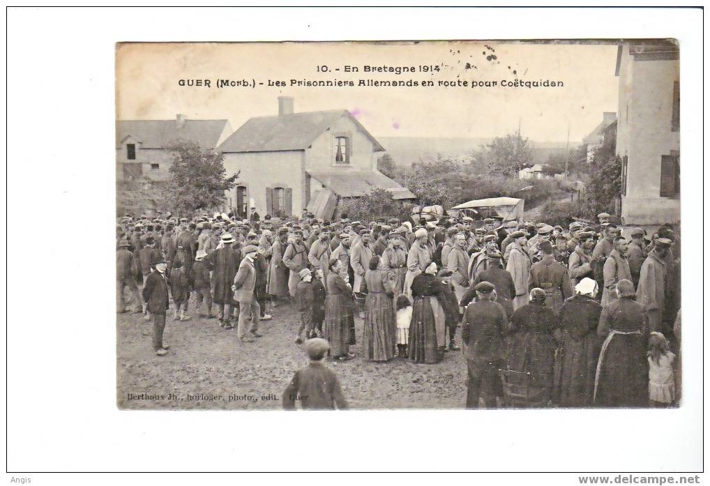 CPA--56----GUER----PRISON NIERS  ALLEMANDS----CACHET - Guer Cötquidan