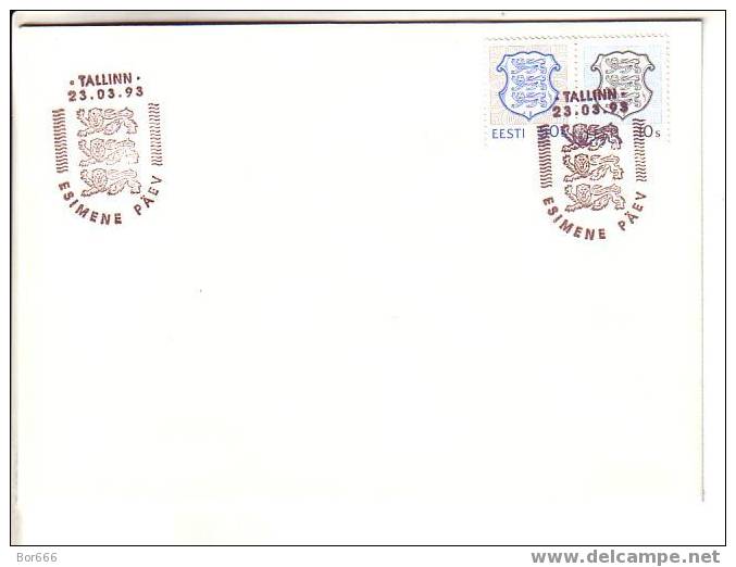 ESTONIA First Day Cover (FDC) 1993 - Coat Of Arms 10 & 50 Senti - Covers