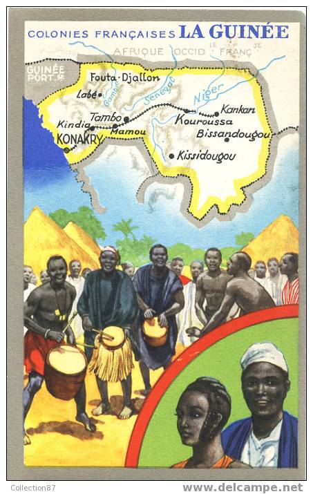 AFRIQUE - GUINEE - MUSIQUE - DANSE - RESSOURCE PRINCIPALE LA BANANE - PUB LION NOIR - French Guinea