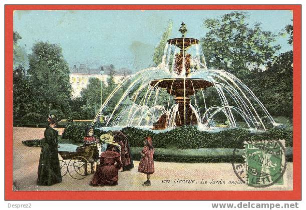 SUISSE GENEVE Cpa Petite Animation Le Jardin Anglais       1092 Aqua Photo - Genève