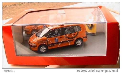 RARE RENAULT ESPACE III PATROUILLEUR DDE CARAVANE TDF 1/43 - Publicidad