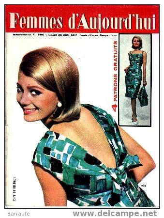 Femmes D´aujourd´hui N° 1001 Du 9/07/1964 Avec Patron. ADAMO ! - Lifestyle & Mode