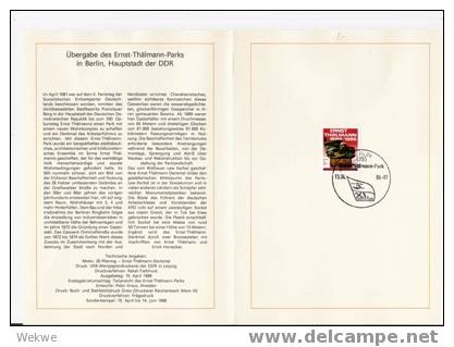 DDR004/ Erstagsblatt Nr. 8, 1986 &ndash; Ernst Thählmann - 1e Jour – FDC (feuillets)
