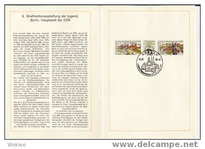 DDR007/ Ersttagsblatt Nr. 13, 1986 &ndash; Briefmarkenausstellung &ndash; 3-er Kombination - 1e Dag FDC (vellen)