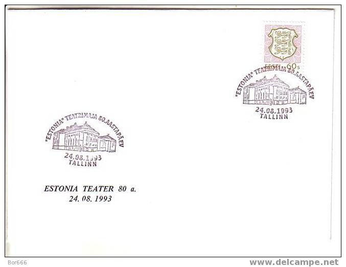 ESTONIA Special Cancellations Cover 1993 - Theatre ESTONIA 80y. - Teatro