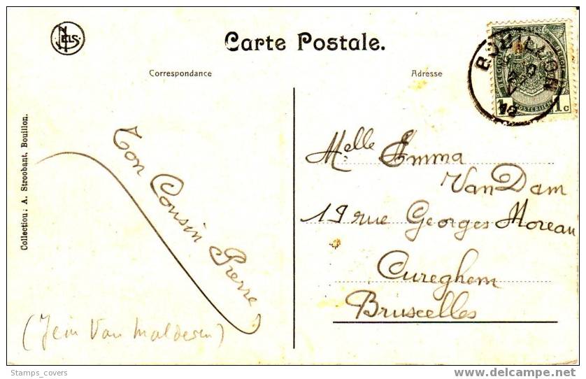 BELGIUM OLD POST CARD 1912 BOUILLON ENTREE DU CHATEAU - Bouillon