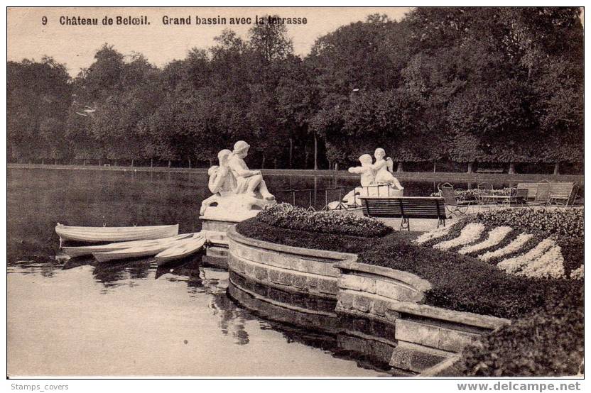 BELGIUM USED POST CARD 1911 BELOEIL GRAND BASSIN ET TERASSE - Beloeil