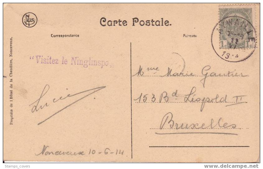 BELGIUM USED POST CARD 1914 NOCEVEUX LA NOIRE HEID - Aywaille