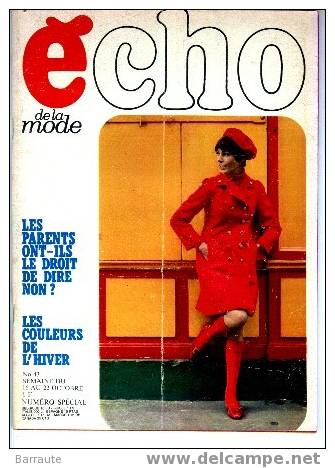 ECHO DE LA MODE N°43 Du 16/22 -10-1966 Bruno CREMER - Moda