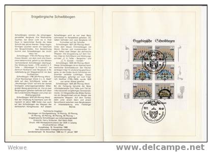 DDR017/ Ersttagsblatt Nr. 29, 1986 – Kleinbogen Erzg. Schwibbogen - 1er Día – FDC (hojas)