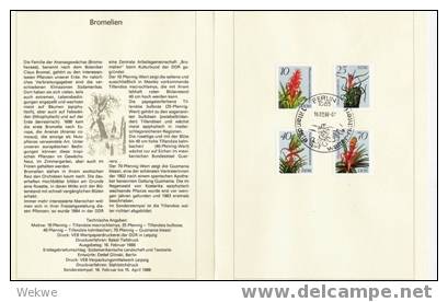 DDR019/ Erstagsblatt Nr. 4, 1988 – Blumen .(Bromelien) Flower, Flor - 1e Dag FDC (vellen)