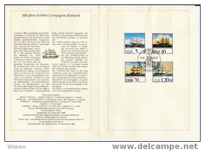 DDR029/ ETB Nr. 22, 1988 – Segelschiffe, Stralsund - 1st Day – FDC (sheets)