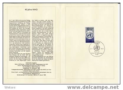 DDR035/ ETB Nr. 28, 1988 &ndash; Weltgesundheitsorganisation WHO, 40 Jahre - 1e Jour – FDC (feuillets)