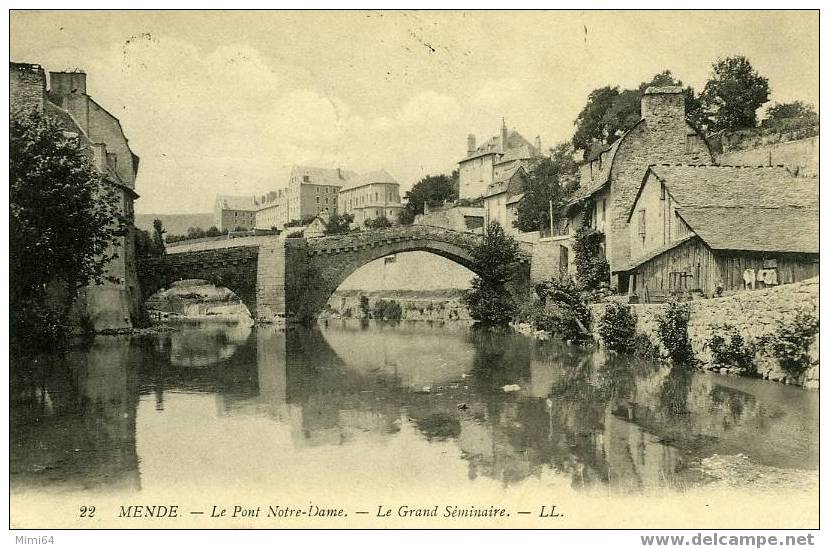 D .  48 .  MENDE .  LE PONT NOTRE-DAME . LE GRAND SEMINAIRE . - Mende