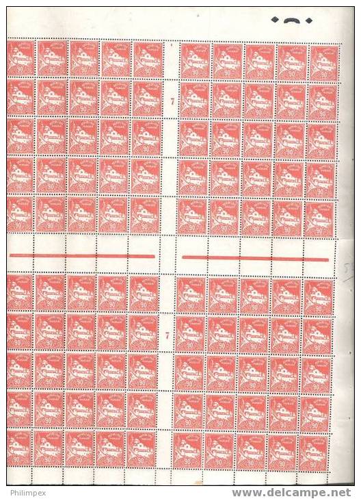 ALGERIE 2 STAMPS 1927-30, PER 100 IN LARGE PART OF SHEETS NEVER HINGED **! - Ongebruikt