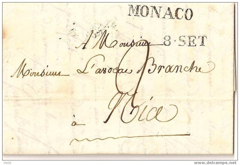 MONACO PRINCIPAUTE INDEPENDANTE  SOUS ADMINISTRATION SARDE - Poststempel