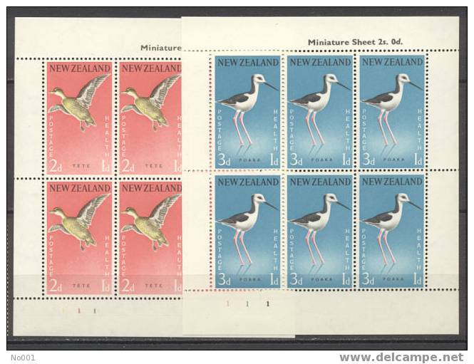 Nouvelle-Zélande   BF 5 Et 6   *  TB  Oiseaux  Tete Et Poaka - Cicogne & Ciconiformi