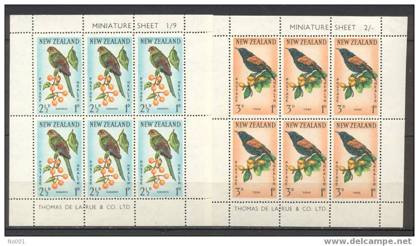 Nouvelle-Zélande   BF 11 Et 12   *  TB  Oiseaux  Perroquet Et Creadion - Parrots