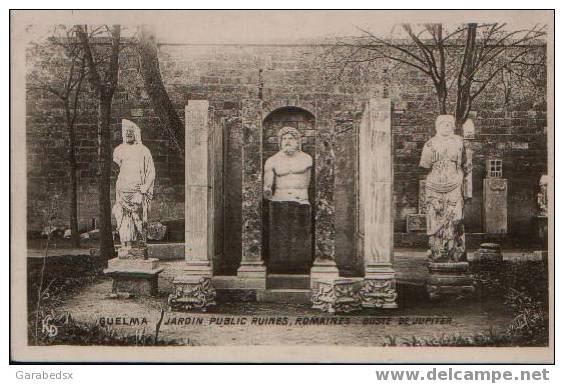 CPA De GUELMA - Jardin Public - Ruines Romaines - Buste De Jupiter. - Niños