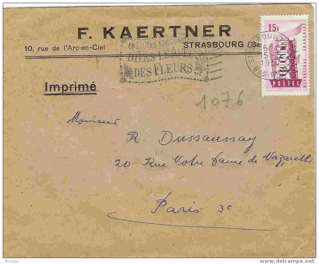 France-1957 Europe 15 Fr On Cover - 1921-1960: Période Moderne