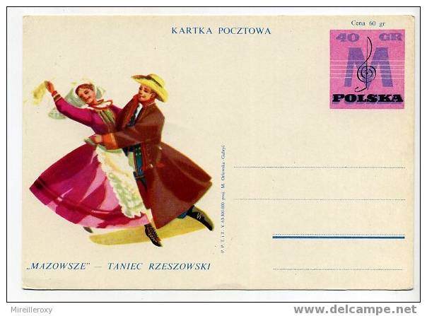 DANSE / FOLKLORE / ENTIER POSTAL / POLOGNE /  STATIONERY - Dans