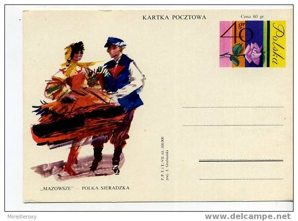 DANSE / FOLKLORE / ENTIER POSTAL / POLOGNE /  STATIONERY - Dans