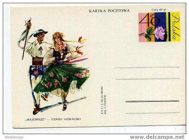 DANSE / FOLKLORE / ENTIER POSTAL / POLOGNE /  STATIONERY - Danse