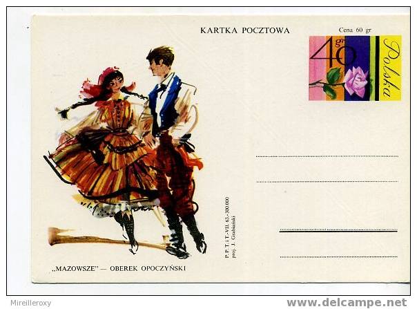 DANSE / FOLKLORE / ENTIER POSTAL / POLOGNE /  STATIONERY - Dans