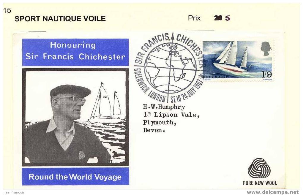 LETTRE, YACHTING, BATEAU, SIR FRANCIS CHICHESTER - Sailing