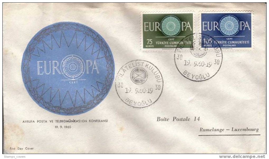 TURKEY FDC MICHEL 1774/75 €80.00 EUROPA 1960 - 1960