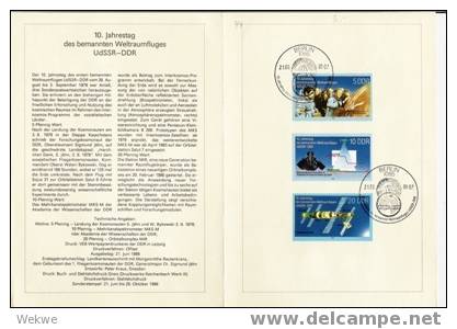 DDR044/ ETB Nr. 13 – 1988 – 10. Jahrestag Weltraumflug (space) - 1e Jour – FDC (feuillets)