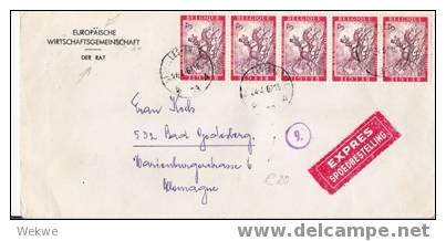 B247a /   BELGIEN, EUROPA Frankierter Dienstbrief  Europäische Wirtschaftsgemeinschaft Nach Deutschland Per Express 1967 - Briefe U. Dokumente