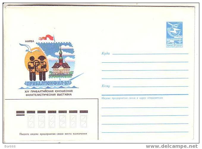 GOOD USSR Postal Cover 1987 - Philatelic Exhibition " PRIBALTJUNFIL " - Narva (mint) - Estonia