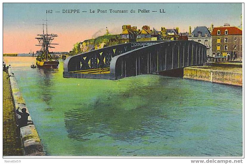 76 DIEPPE Le Pont Tournant Du Pollet En Action Animé Très Beau Plan - Dieppe